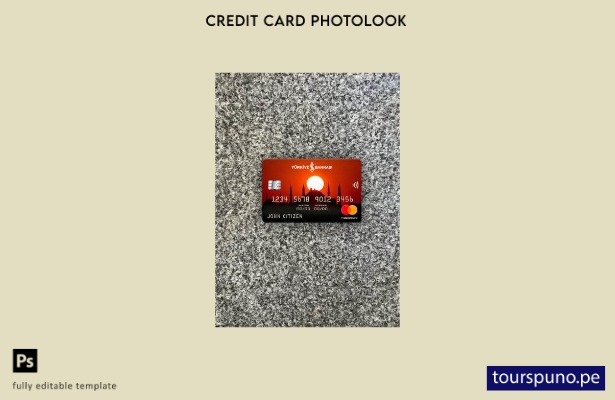 listo para imprimir plantilla frontal de aspecto fotográfico de mastercard d 115